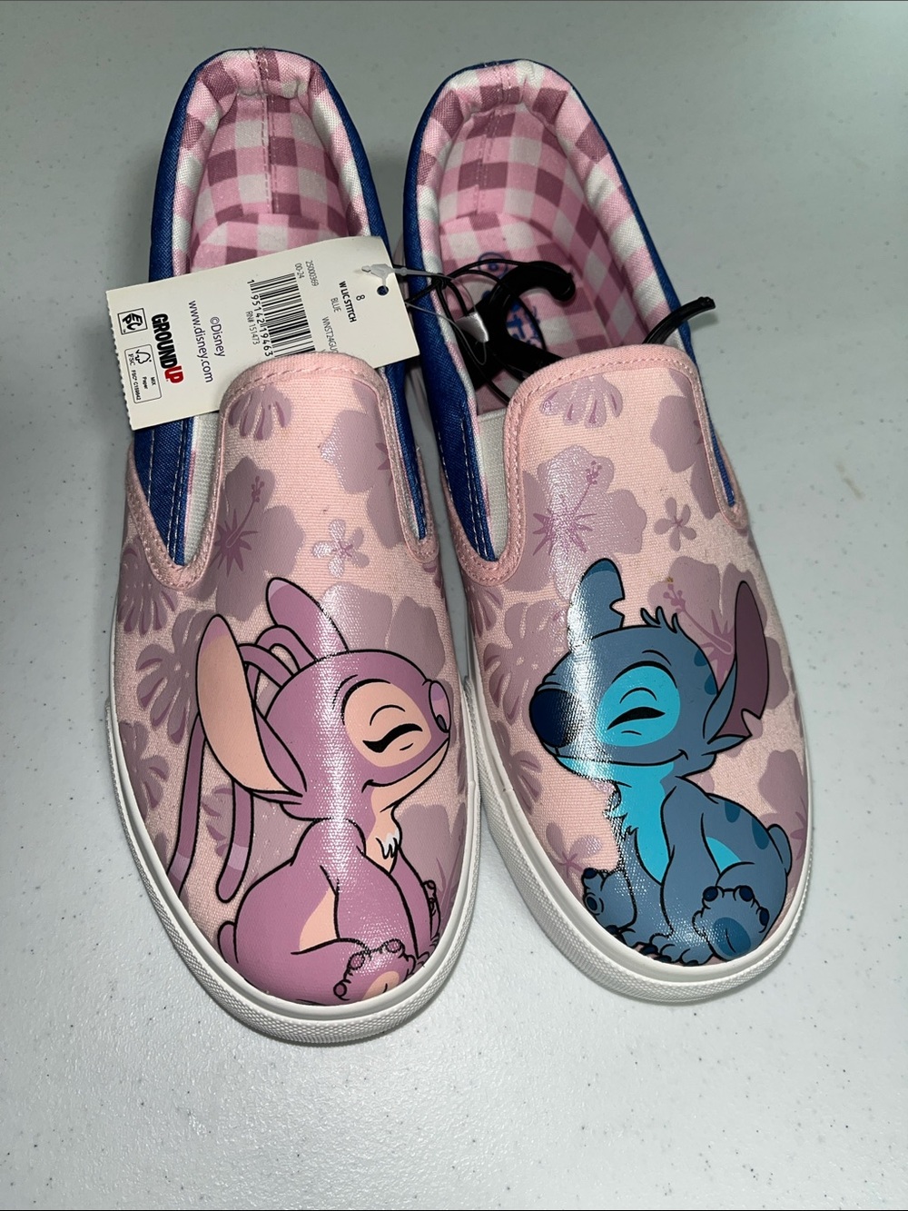 Disney Pink and Blue Lilo & Stitch Slip-On Kids Sneakers - Picture 4 of 4